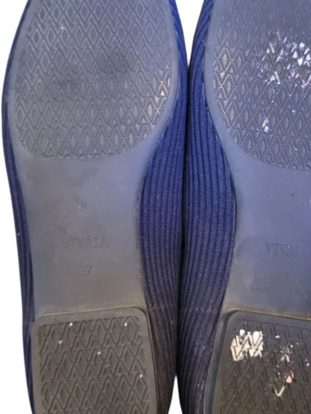 Vivaia Margot Square Toe Navy Knit Slip-On Flats Size 37/US 6.5 - Picture 3 of 6
